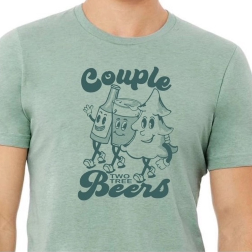 Couple Two Tree Beers Short-Sleeve T-shirt Vintage Green